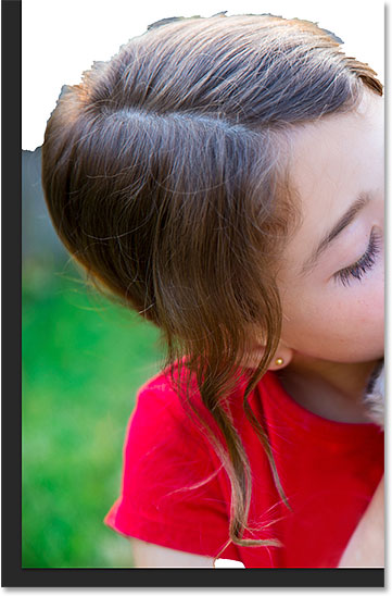 Accidentally including some of the background in the brush stroke.