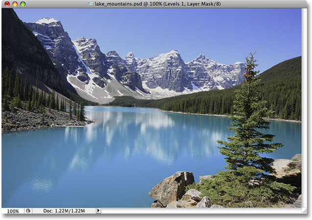 The photo after setting a new black point with the Levels command. Image © 2009 Photoshop Essentials.com