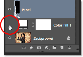 Clicking again on the fill layers visibility icon. Image © 2014 Photoshop Essentials.com.