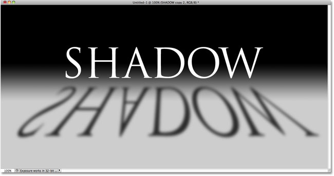 The image after blurring the shadow with Gaussian Blur. Image © 2010 Photoshop Essentials.com.