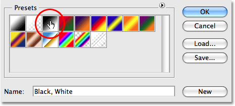 The Gradient Editor in Photoshop. Image © 2009 Photoshop Essentials.com