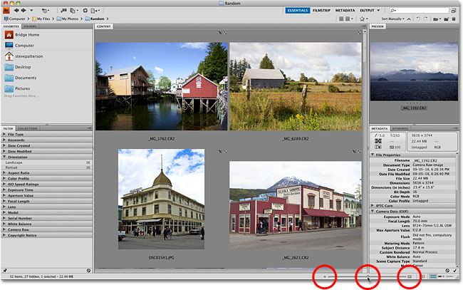 The Contents panel in Adobe Bridge CS4 Preferences. Image © 2010 Photoshop Essentials.com.