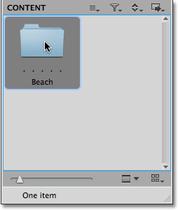 Opening a sub folder in the Content Pod in Mini Bridge. Image © 2010 Steve Patterson, Photoshop Essentials.com