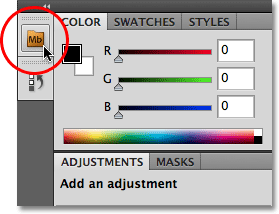 The Mini Bridge panel icon in Photoshop CS5. Image © 2010 Steve Patterson, Photoshop Essentials.com