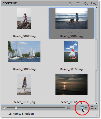 The Preview icon in Mini Bridge in Photoshop CS5. Image © 2010 Steve Patterson, Photoshop Essentials.com