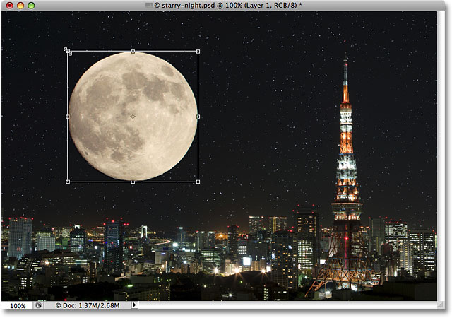 The Free Transform command in Photoshop. Image © 2009 Photoshop Essentials.com
