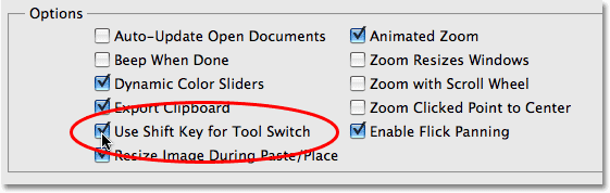 Photoshop Preferences options. Image © 2009 Photoshop Essentials.com