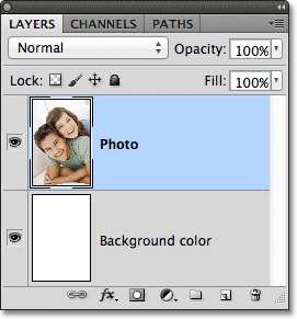 The Layers panel in Photoshop. Image © 2011 Photoshop Essentials.com