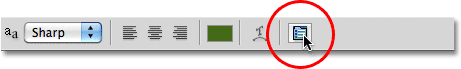 Photoshop Character / Paragraph toggle icon. Image © 2011 Photoshop Essentials.com