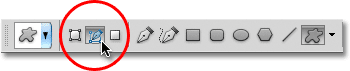 Selecting the Paths option for the shape. Image © 2011 Photoshop Essentials.com