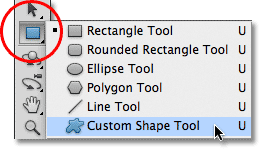Photoshop Custom Shape Tool. Image © 2011 Photoshop Essentials.com