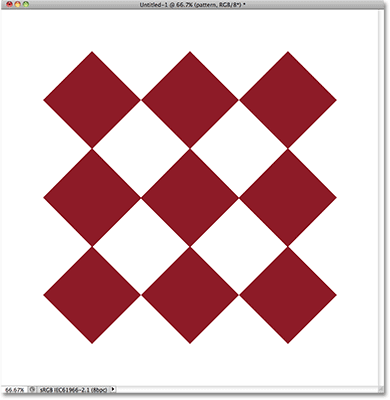 A diamond pattern created with a custom shape in Photoshop. Image © 2010 Photoshop Essentials.com