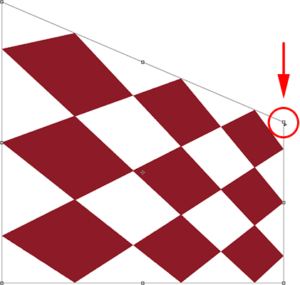 Skewing the image with Free Transform by dragging a corner handle. Image © 2010 Photoshop Essentials.com