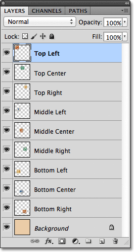 The Layers panel in Photoshop CS5. Image © 2011 Photoshop Essentials.com