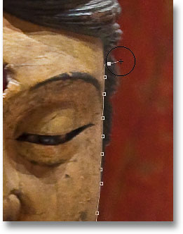 The Magnetic Lasso Tool sometimes makes mistakes. Image © 2009 Photoshop Essentials.com