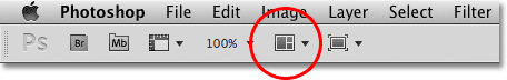 Photoshop CS5 Application Bar. Image © 2011 Photoshop Essentials.com