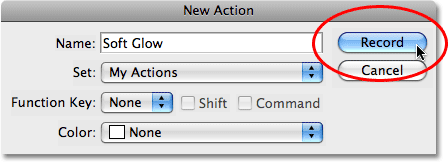 Click on the Record button to begin recording your action. Image copyright © 2008 Photoshop Essentials.com