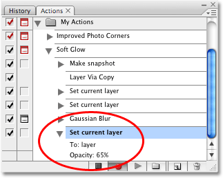 The final step appears in the action in the Actions palette in Photoshop. Image copyright © 2008 Photoshop Essentials.com