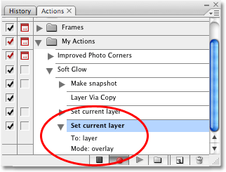 A fourth step has been added to the action in the Actions palette. Image copyright © 2008 Photoshop Essentials.com