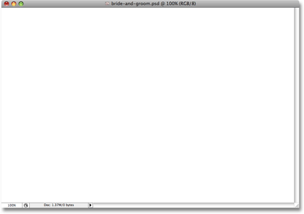 The document window in Photoshop is now filled with white. Image copyright © 2008 Photoshop Essentials.com