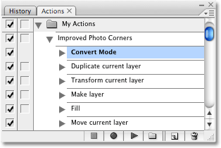 The 'Make snapshot' step has been deleted. Image copyright © 2008 Photoshop Essentials.com