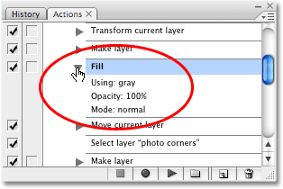 The first Fill step in the action. Image copyright © 2008 Photoshop Essentials.com