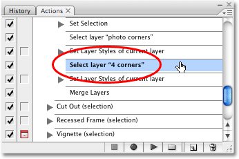 Step 19 in the Photo Corners action. Image copyright © 2008 Photoshop Essentials.com