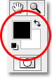 The Foreground and Background color swatches in the Tools palette in Photoshop. Image copyright © 2008 Photoshop Essentials.com