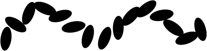 A brush stroke with Angle control set to Direction and a Jitter value of 20%. Image © 2010 Photoshop Essentials.com