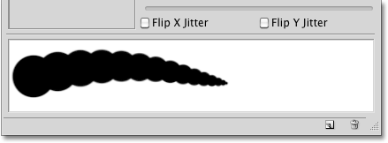 The brush stroke now fades out in 15 steps. Image © 2010 Photoshop Essentials.com