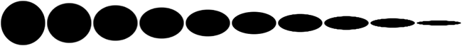 A brush stroke with the roundness fading out in 10 steps in Photoshop. Image © 2010 Photoshop Essentials.com