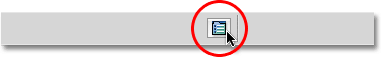 The Brushes panel toggle icon in the Options Bar in Photoshop. Image © 2010 Photoshop Essentials.com