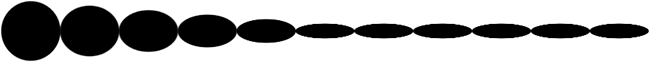 A brush stroke with roundness set to Fade in 5 steps and Minimum Roundness set to 25%. Image © 2010 Photoshop Essentials.com