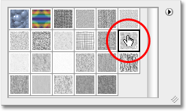 Selecting the Parchment pattern in Photoshop. Image © 2010 Photoshop Essentials.com