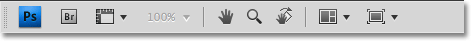 The new Application Bar in Photoshop CS4. Image © 2009 Photoshop Essentials.com.