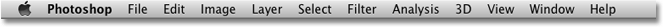 The Menu Bar Photoshop CS4 Extended. Image © 2009 Photoshop Essentials.com.