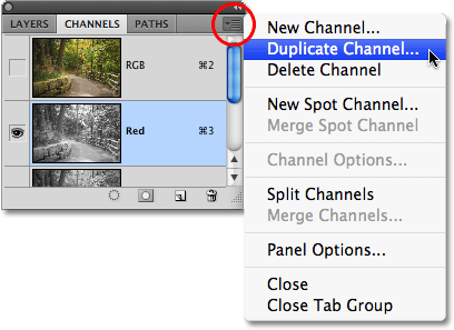 The Panel menu icon in Photoshop CS4. Image © 2009 Photoshop Essentials.com.