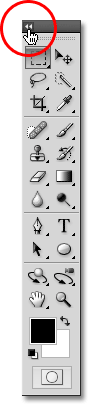 The double-column layout for the Tools panel in Photoshop CS4. Image © 2009 Photoshop Essentials.com.