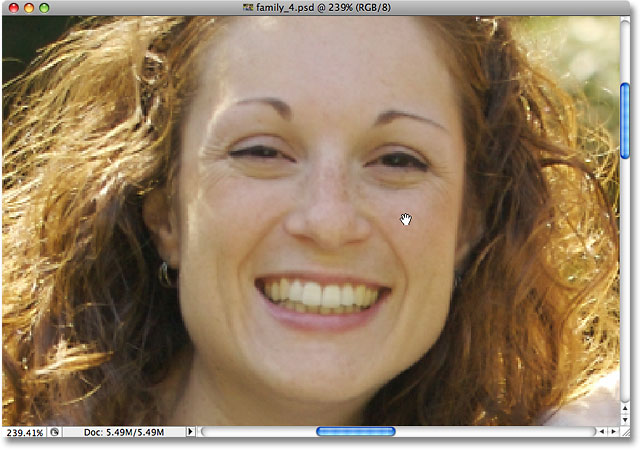 Panning the image with the Hand Tool. Image © 2009 Photoshop Essentials.com.