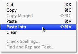 The Paste Into command in Photoshop. Image © 2009 Photoshop Essentials.com