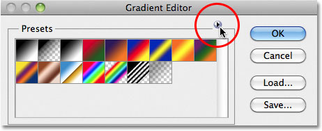 Clicking the arrow icon. Image © 2011 Photoshop Essentials.com