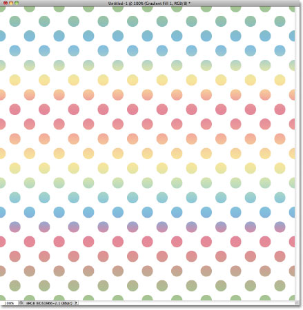Blue, yellow and pink repeating circles pattern. Image © 2011 Photoshop Essentials.com