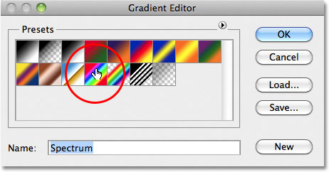 Photoshop Gradient Editor Presets. Image © 2011 Photoshop Essentials.com