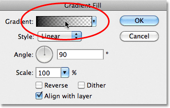 Photoshop Gradient Fill dialog box. Image © 2011 Photoshop Essentials.com
