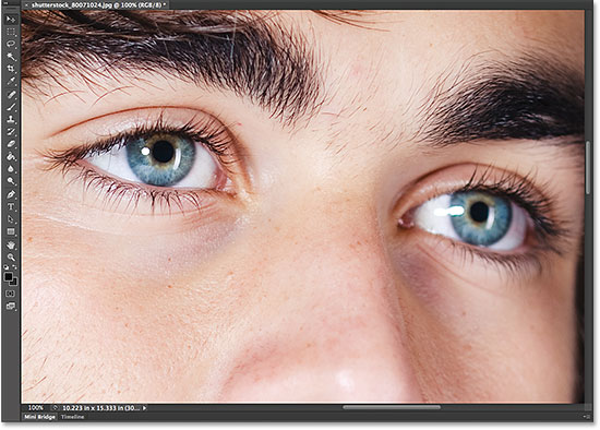 An image set to the 100% view mode in Photoshop. Image © 2014 Steve Patterson, Photoshop Essentials.com