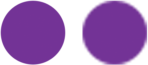 The pixel shape looks blurry and blocky after scaling it up in size. Image © 2011 Photoshop Essentials.com