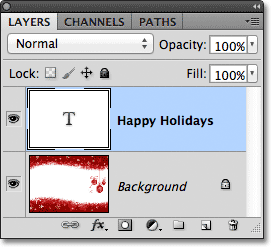 The Layers panel in Photoshop. Image © 2011 Photoshop Essentials.com