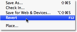 The Revert command in Photoshop. Image © 2009 Photoshop Essentials.com