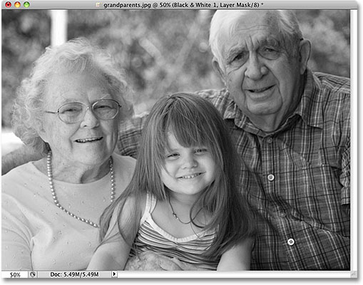 A grayscale version of the image, which most people think of as black and white. Image © 2010 Photoshop Essentials.com