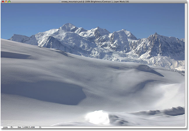 The photo after increasing the brightness. Image © 2009 Photoshop Essentials.com
